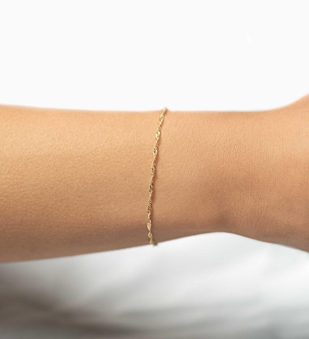 Bracciale Saldato Singapore Oro 18kt - immagine 2