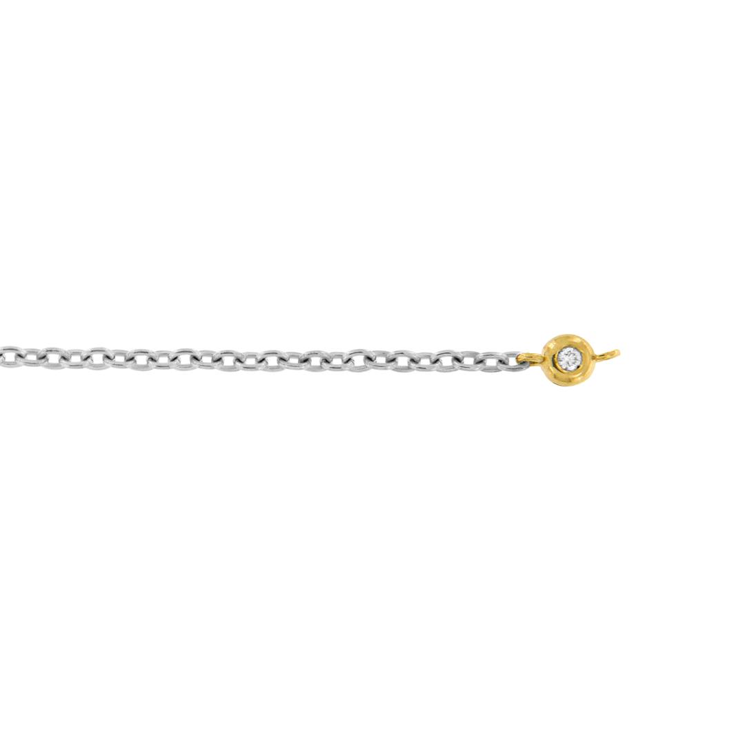 Bracciale in titanio con cipollina in oro giallo 18kt e diamante lab