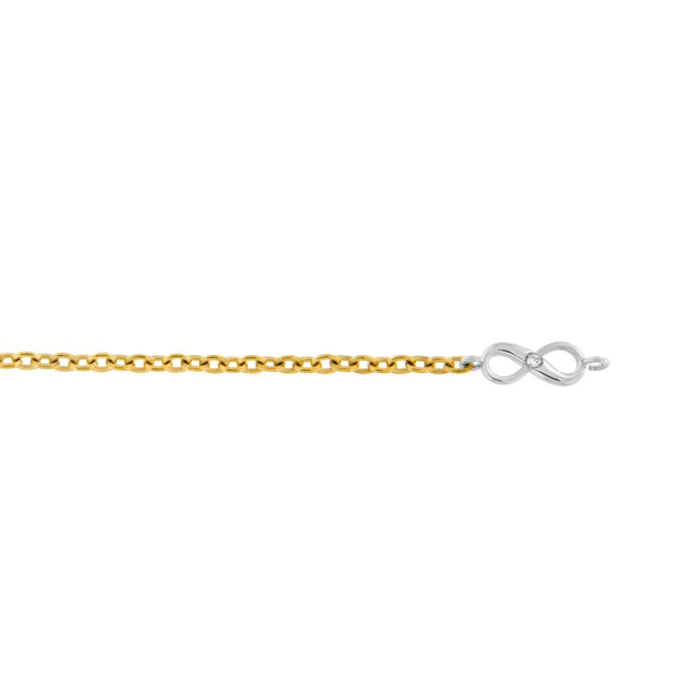Bracciale Saldato in Titanio con Infinito in Oro 18kt e Diamante Lab