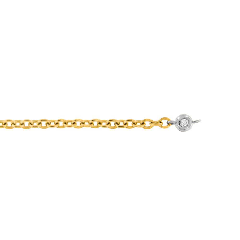 Bracciale Saldato in Titanio con Cipollina in Oro 18kt e Diamante Lab