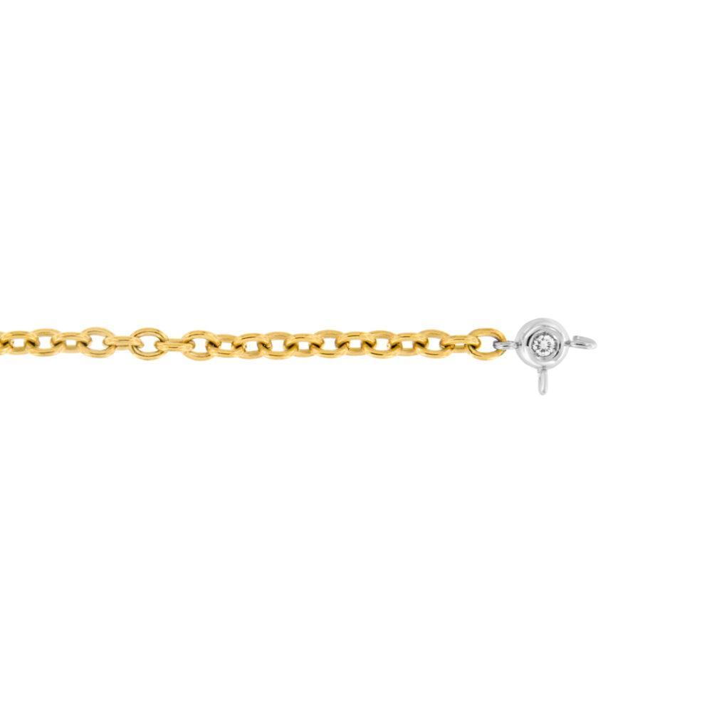 Bracciale Saldato in Titanio con Cipollina in Oro 18kt e Diamante Lab Componibile con Charms