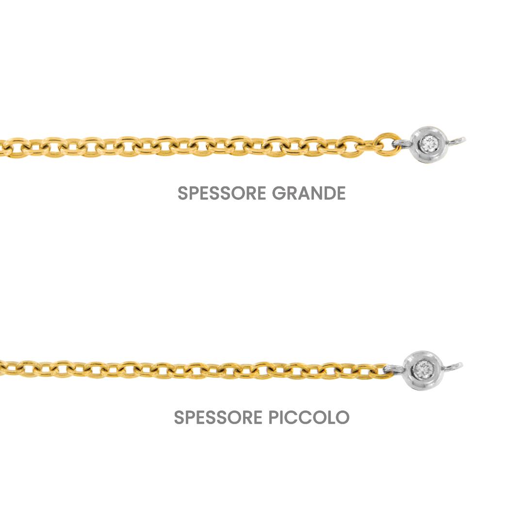 Bracciale Saldato in Titanio con Cipollina in Oro 18kt e Diamante Lab - immagine 3