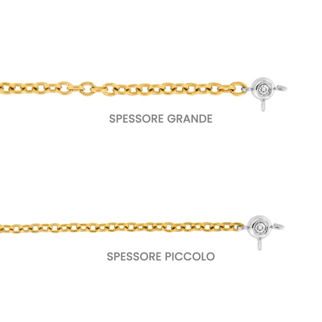 Bracciale Saldato in Titanio con Cipollina in Oro 18kt e Diamante Lab Componibile con Charms - immagine 2