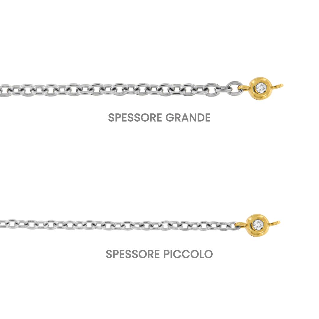 Bracciale Saldato in Titanio con Cipollina in Oro 18kt e Diamante Lab - immagine 2