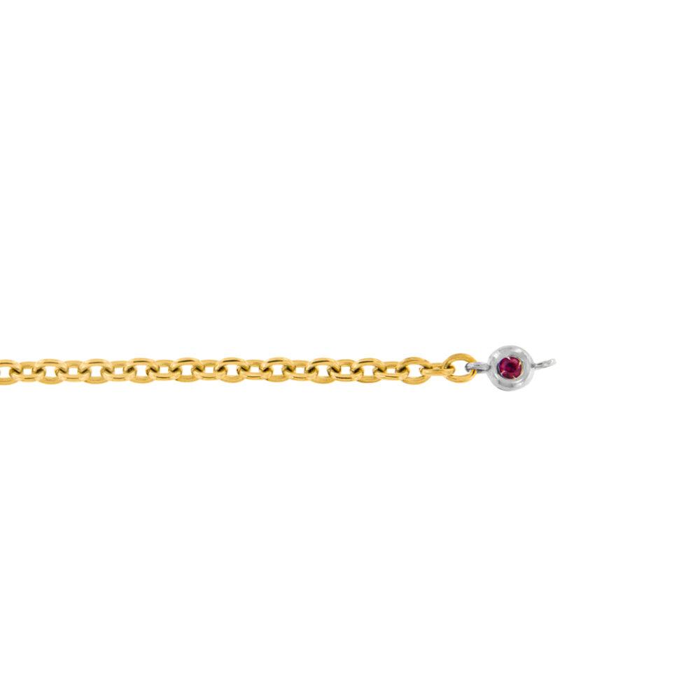 Bracciale Saldato in Titanio con Cipollina in Oro 18kt e Rubino Lab