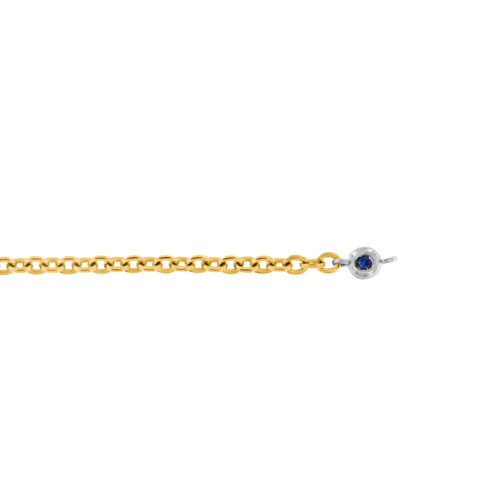Bracciale Saldato in Titanio con Cipollina in Oro 18kt e Zaffiro Lab