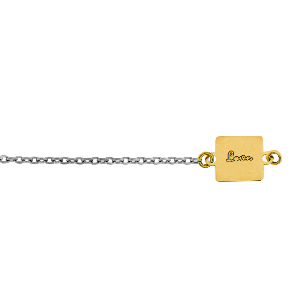 Bracciale Saldato in Titanio con Targhetta Quadrata in Oro 18kt da Incidere