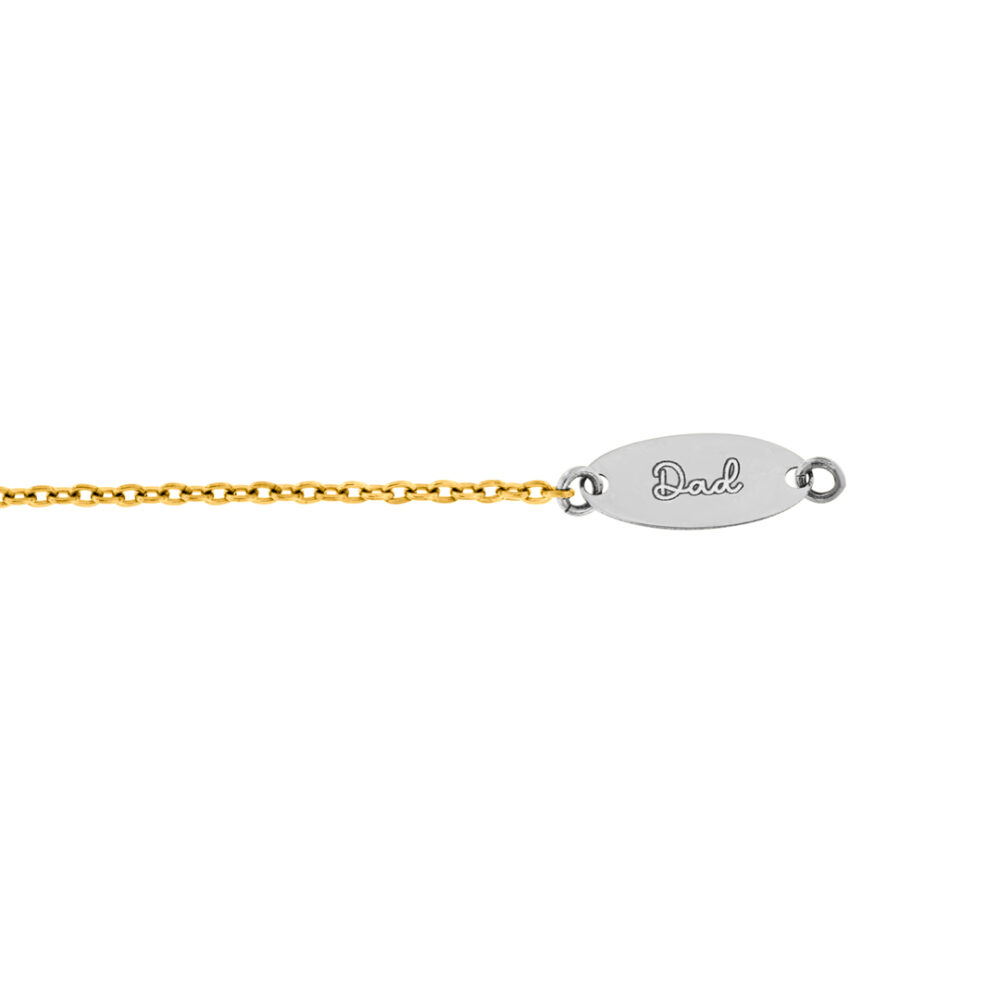 Bracciale Saldato in Titanio con Targhetta Ovale in Oro 18kt da Incidere