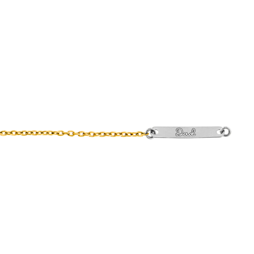 Bracciale Saldato in Titanio con Targhetta Rettangolare in Oro 18kt da Incidere